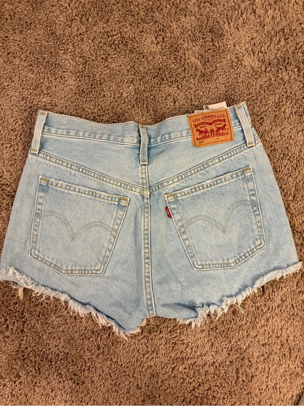 Levi's 501 Light Blue High-Rise Cutoff Denim Shorts